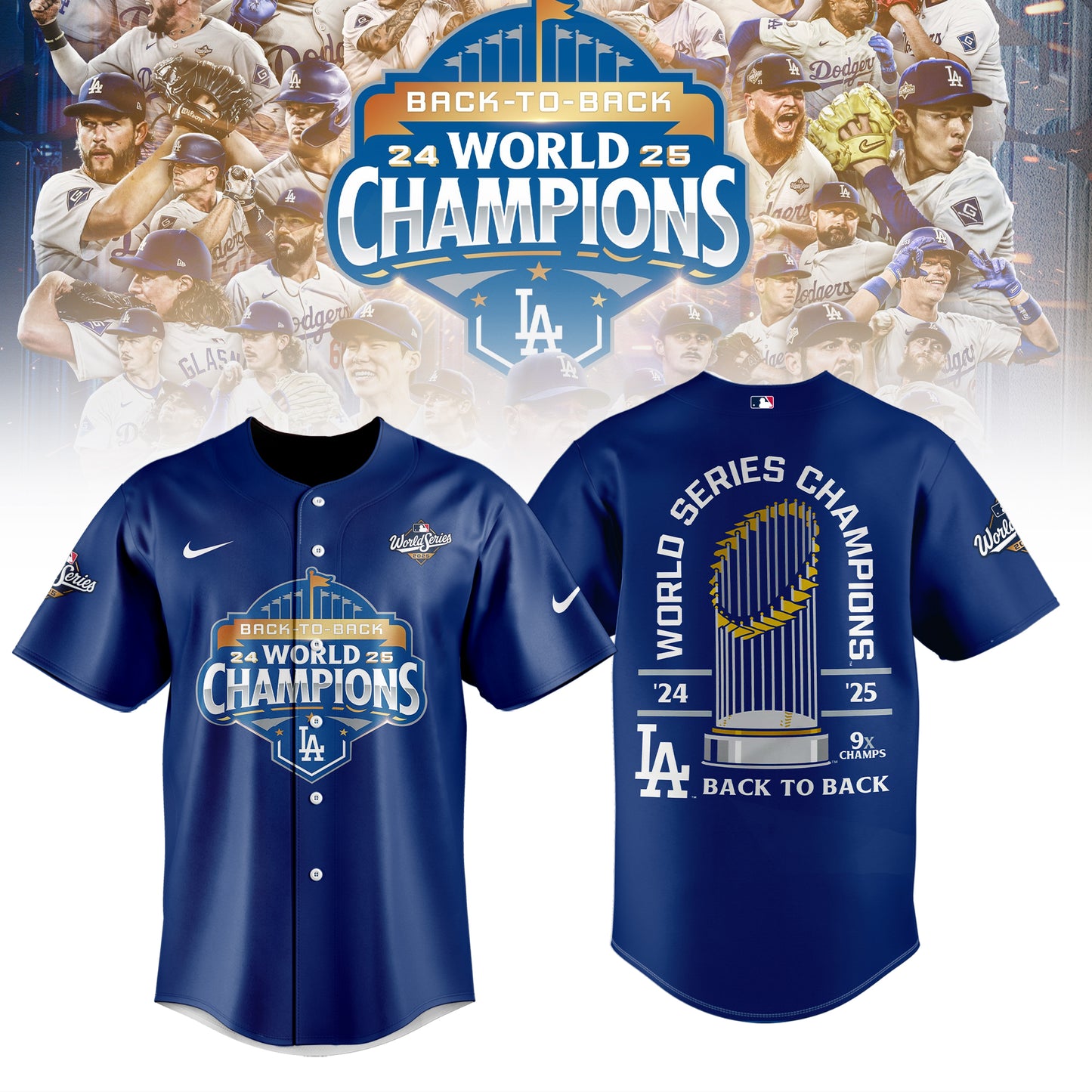 LA Dodgers 2025 World Series Champions Limited Edition Combo Jersey