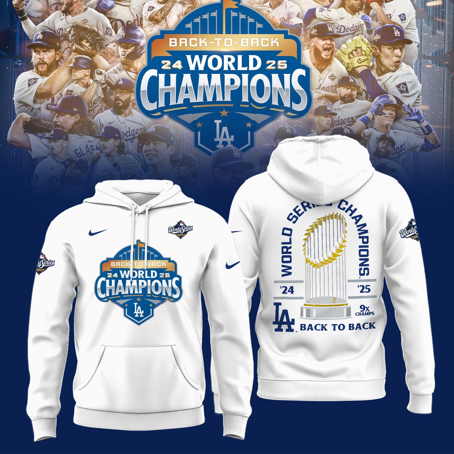 LA Dodgers – 2025 World Series Champions Limited Edition Combo Hoodie