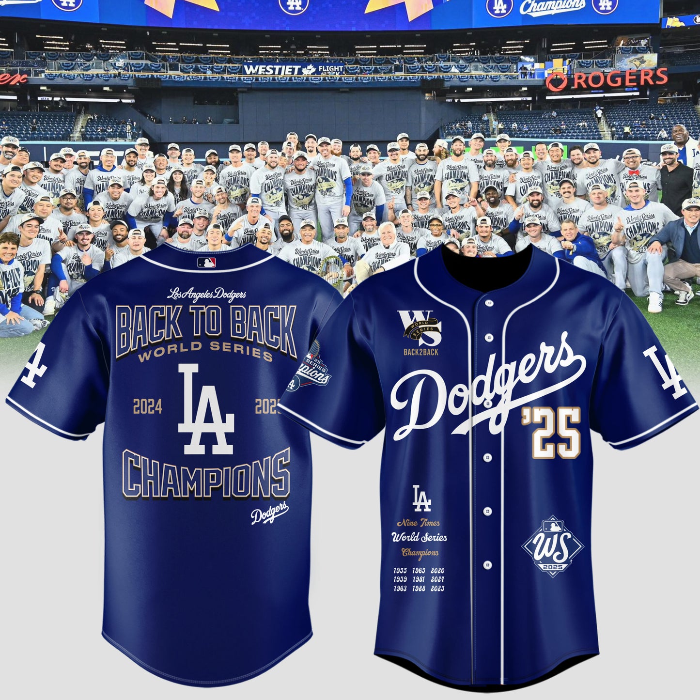 LA Dodgers 2025 World Series Champions Limited Edition Combo Jersey