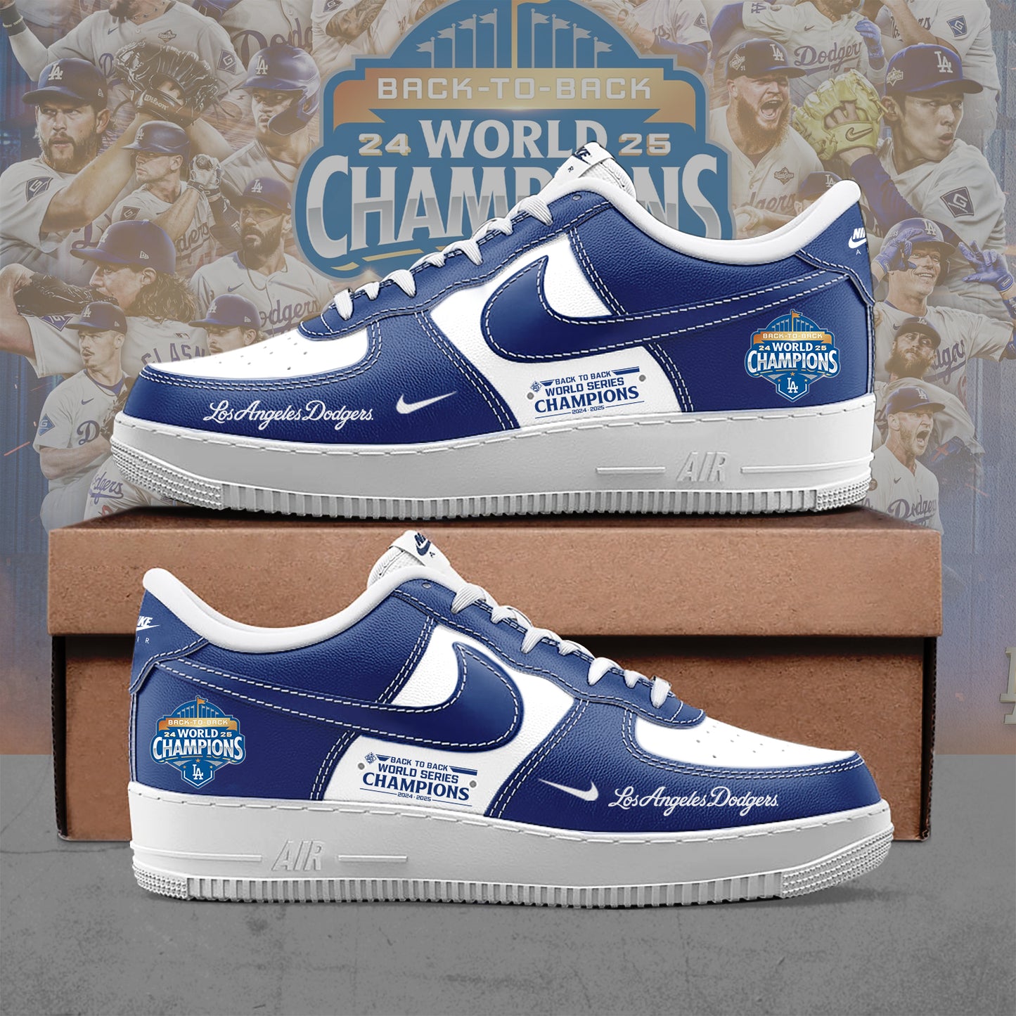 Los Angeles Dodgers 2025 World Series AF1 Sneakers