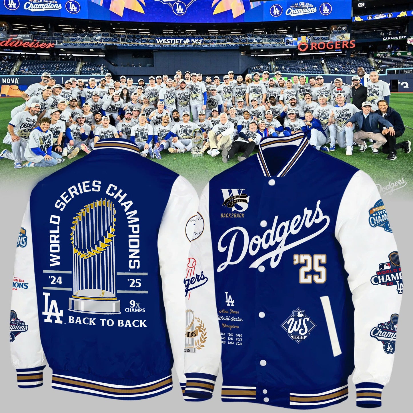 LA Dodgers 2025 World Series Champions Limited Edition Combo Jersey