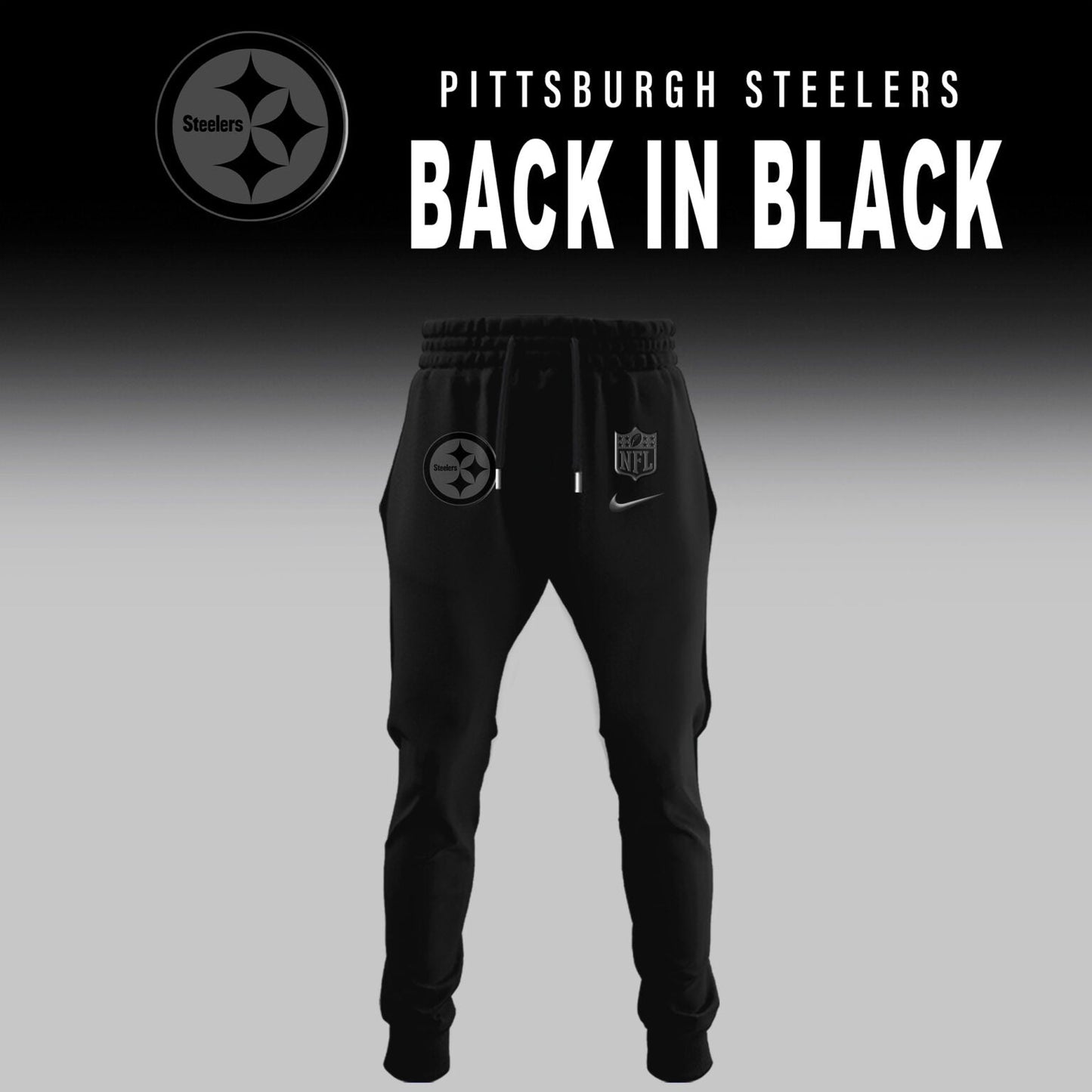 Pittsburgh Steelers Back In Black Half Zip Hoodie