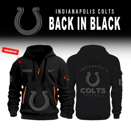 Indianapolis Colts Back In Black Half Zip Hoodie