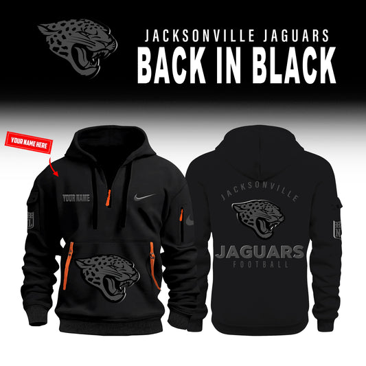 Jacksonville Jaguars Back In Black Half Zip Hoodie