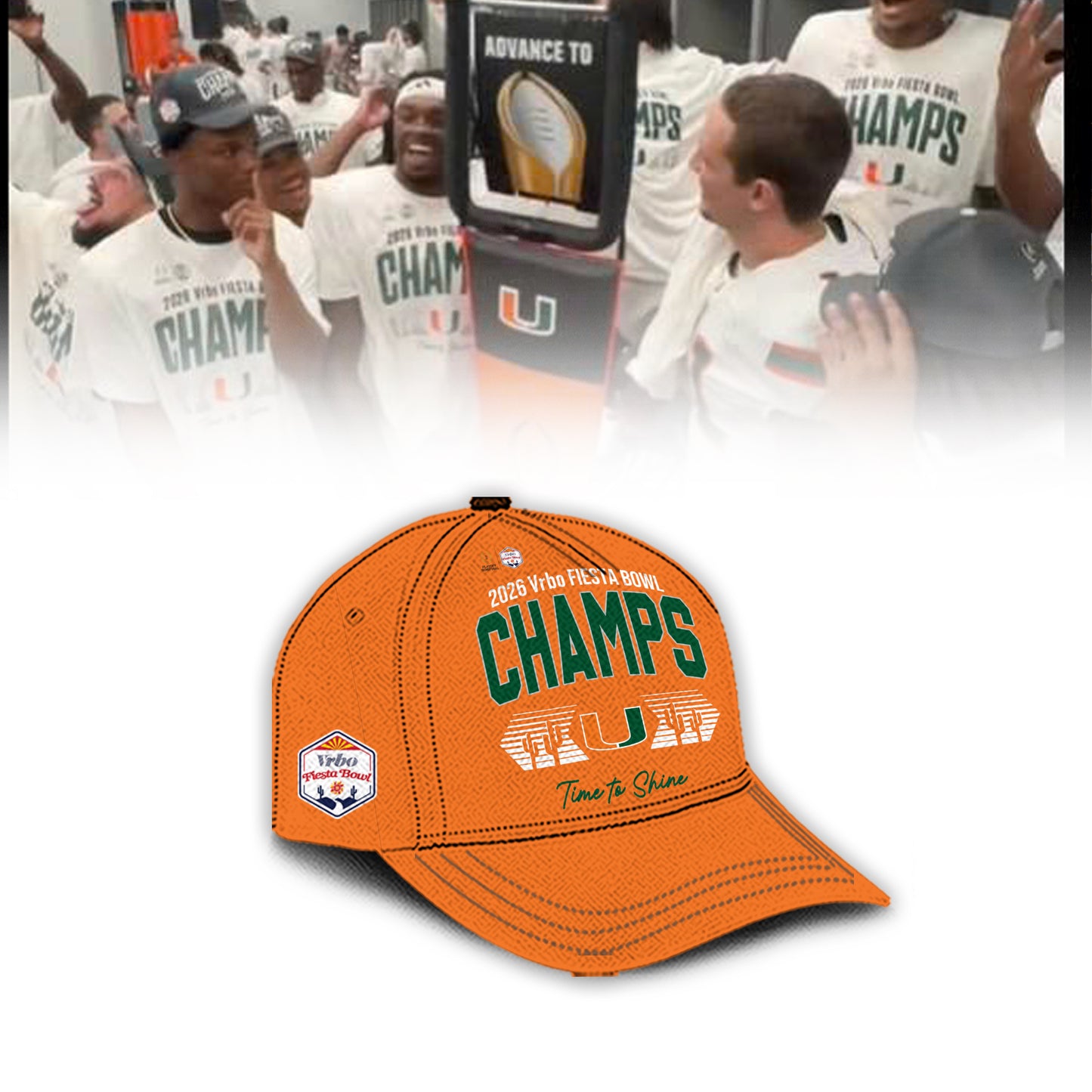 Miami Hurricanes College Football Playoff 2025 Fiesta Bowl Champions Combo T-Shirt