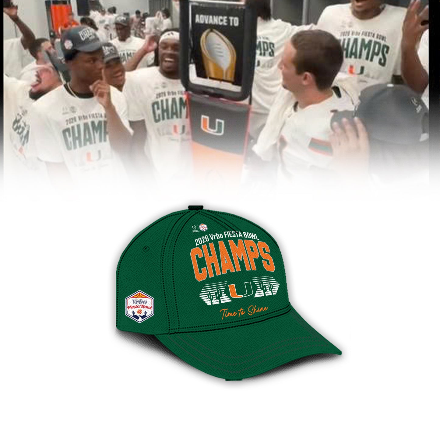 Miami Hurricanes College Football Playoff 2025 Fiesta Bowl Champions Combo T-Shirt