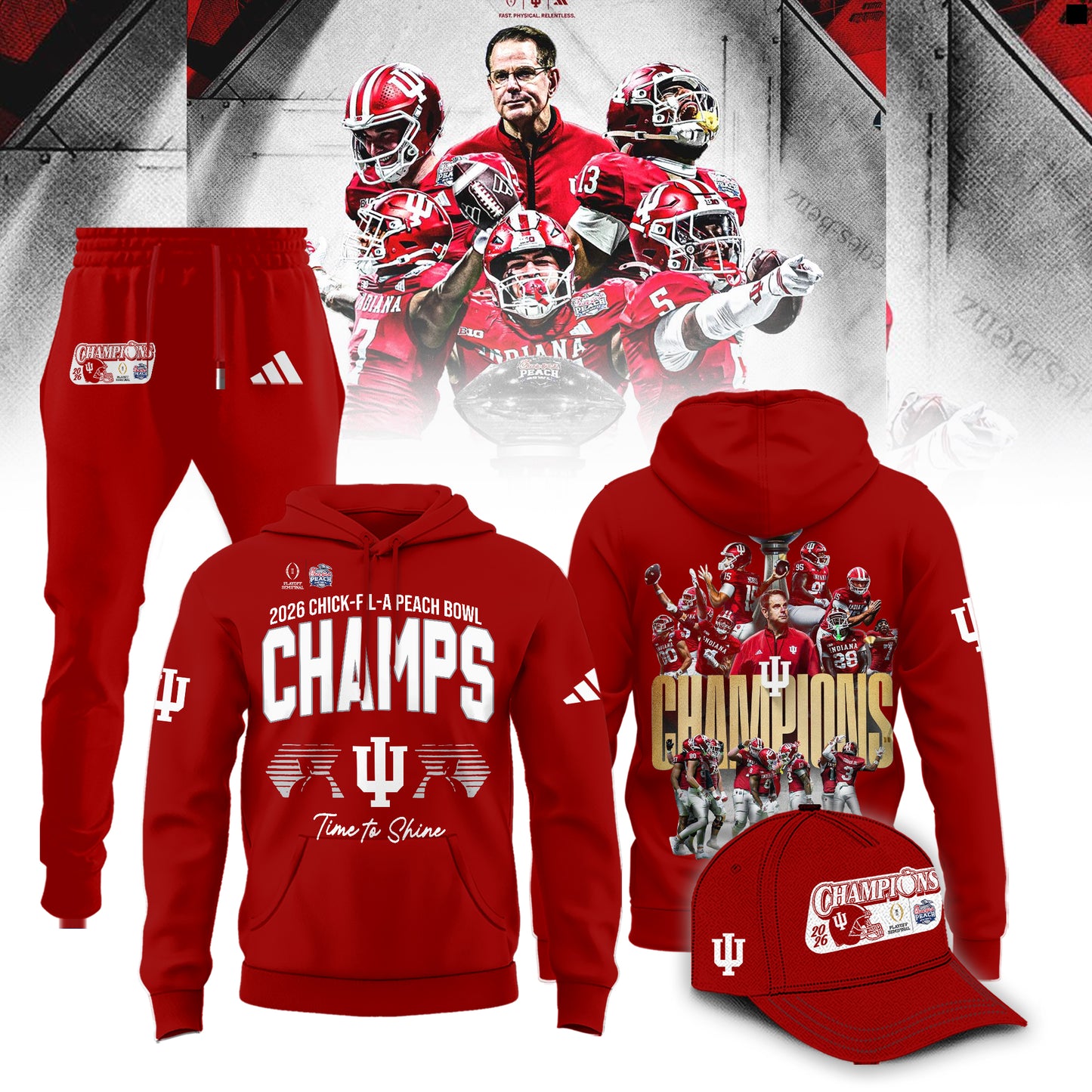Indiana Hoosiers Football Champions Peach Bowl 2025/26 Hoodie