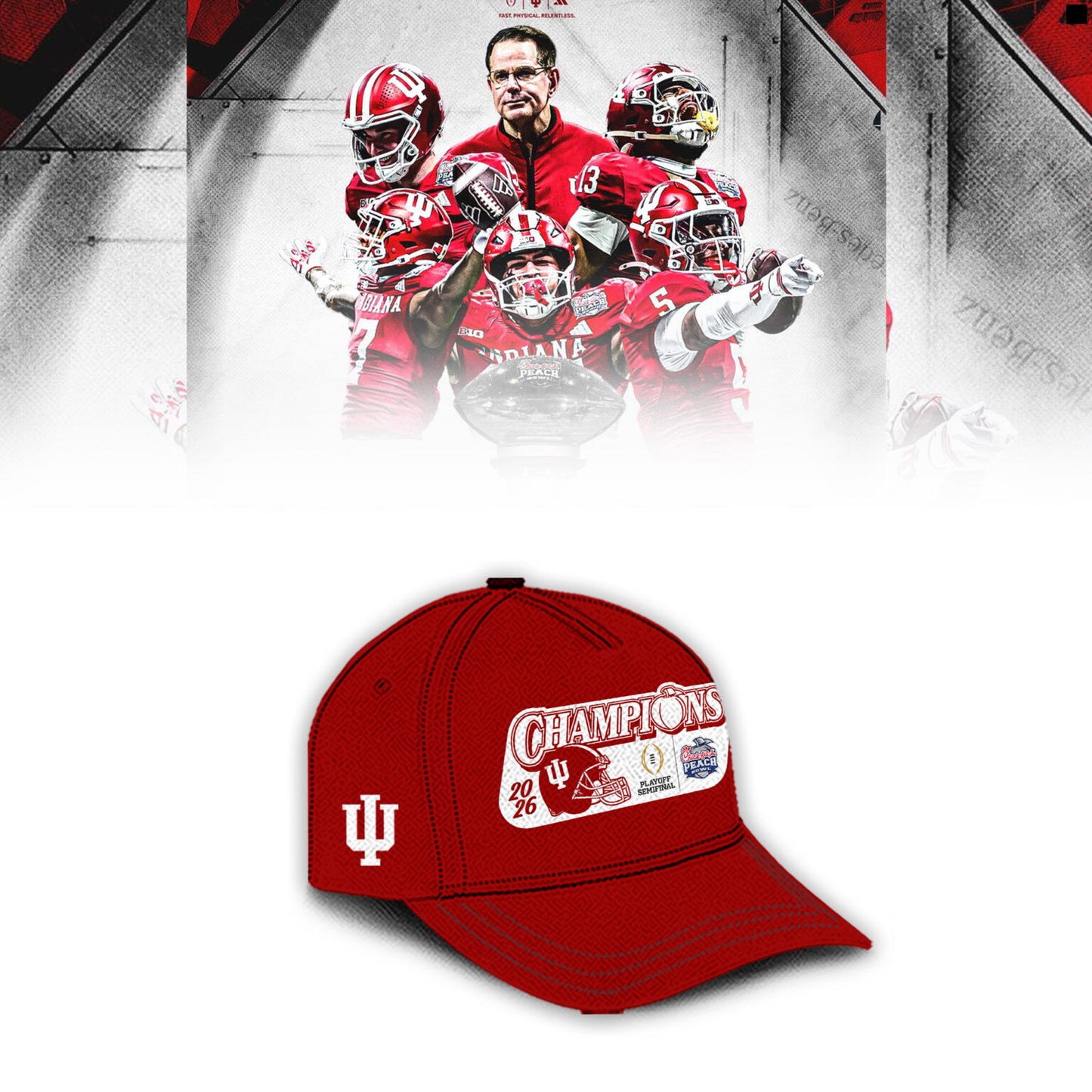 Indiana Hoosiers Football Champions Peach Bowl 2025/26 Hoodie
