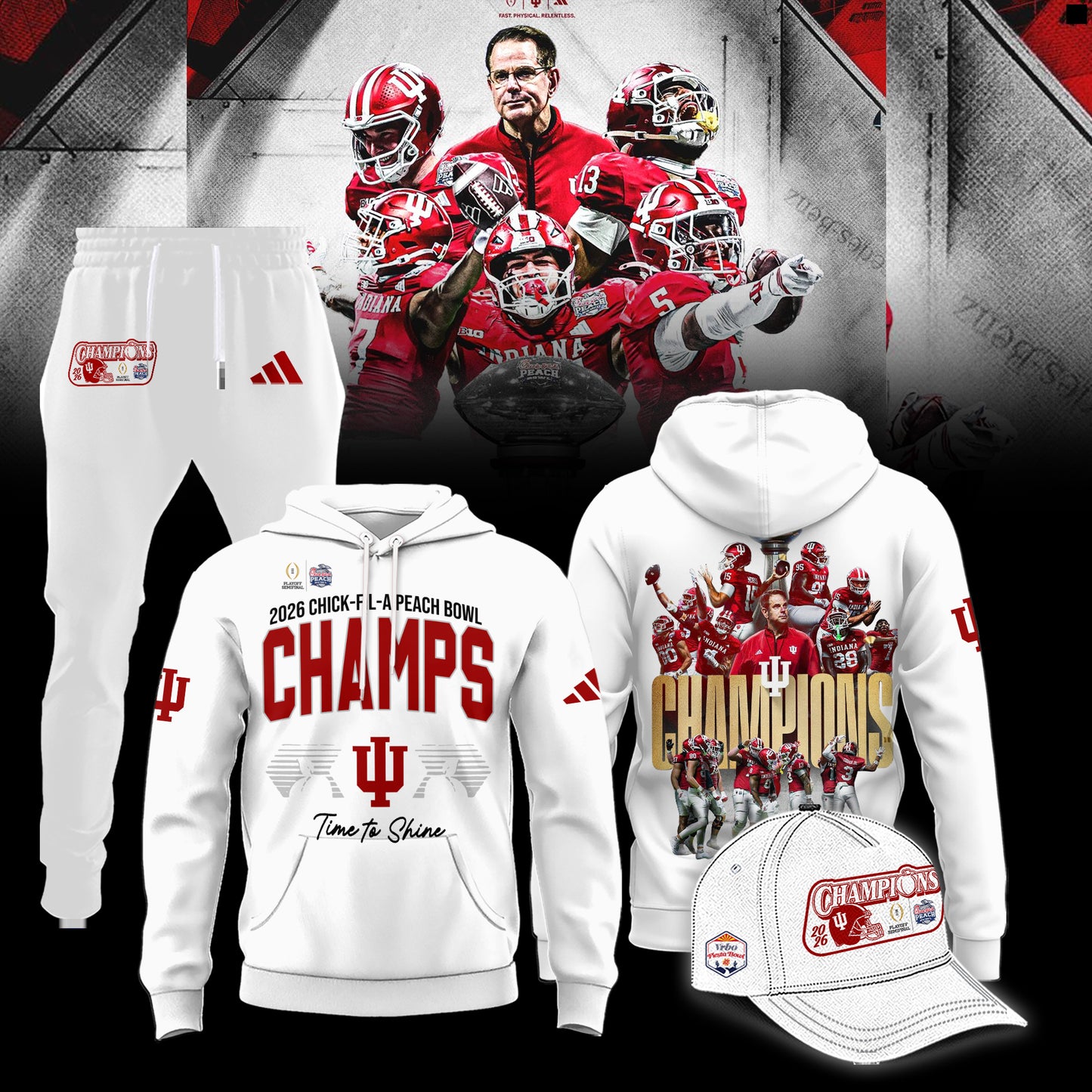 Indiana Hoosiers Football Champions Peach Bowl 2025/26 Hoodie