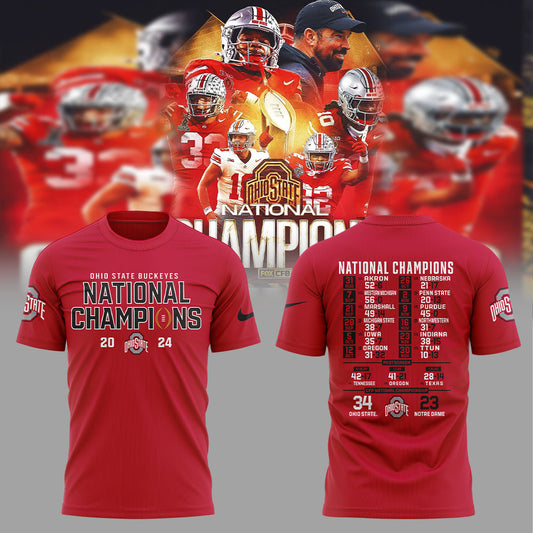 Ohio State Football College Football Playoff National Champions Red T-shirt