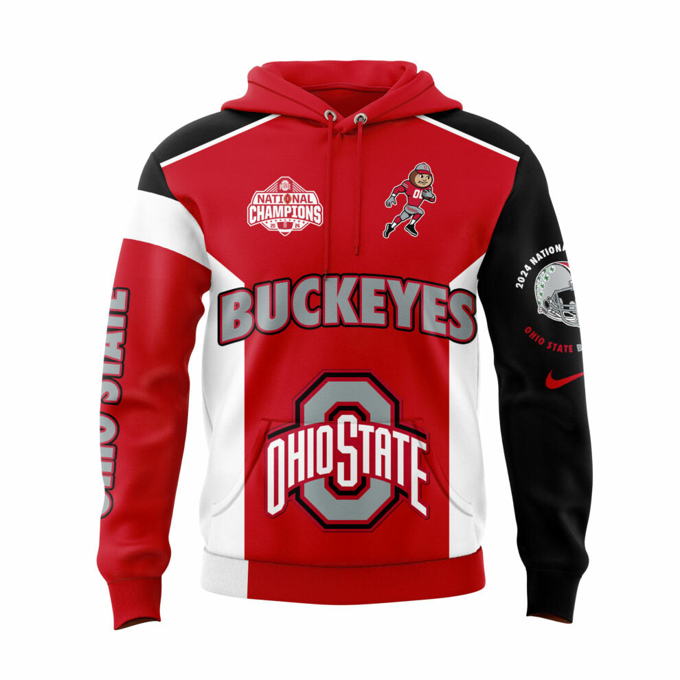 Ohio State Football College Football Playoff National Champions Smoke Red/Black Hoodie