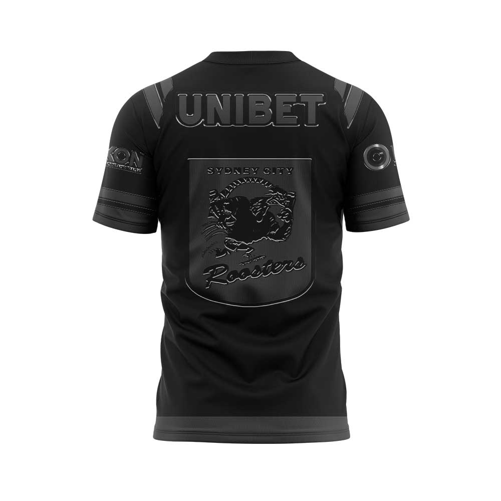 Limited Edition Sydney Roosters Back In Black Old Logo T-Shirt