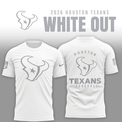 Houston Texans 2025 Winter White Out Combo TShirt