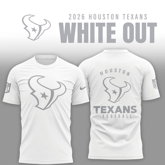 Houston Texans 2025 Winter White Out Combo TShirt