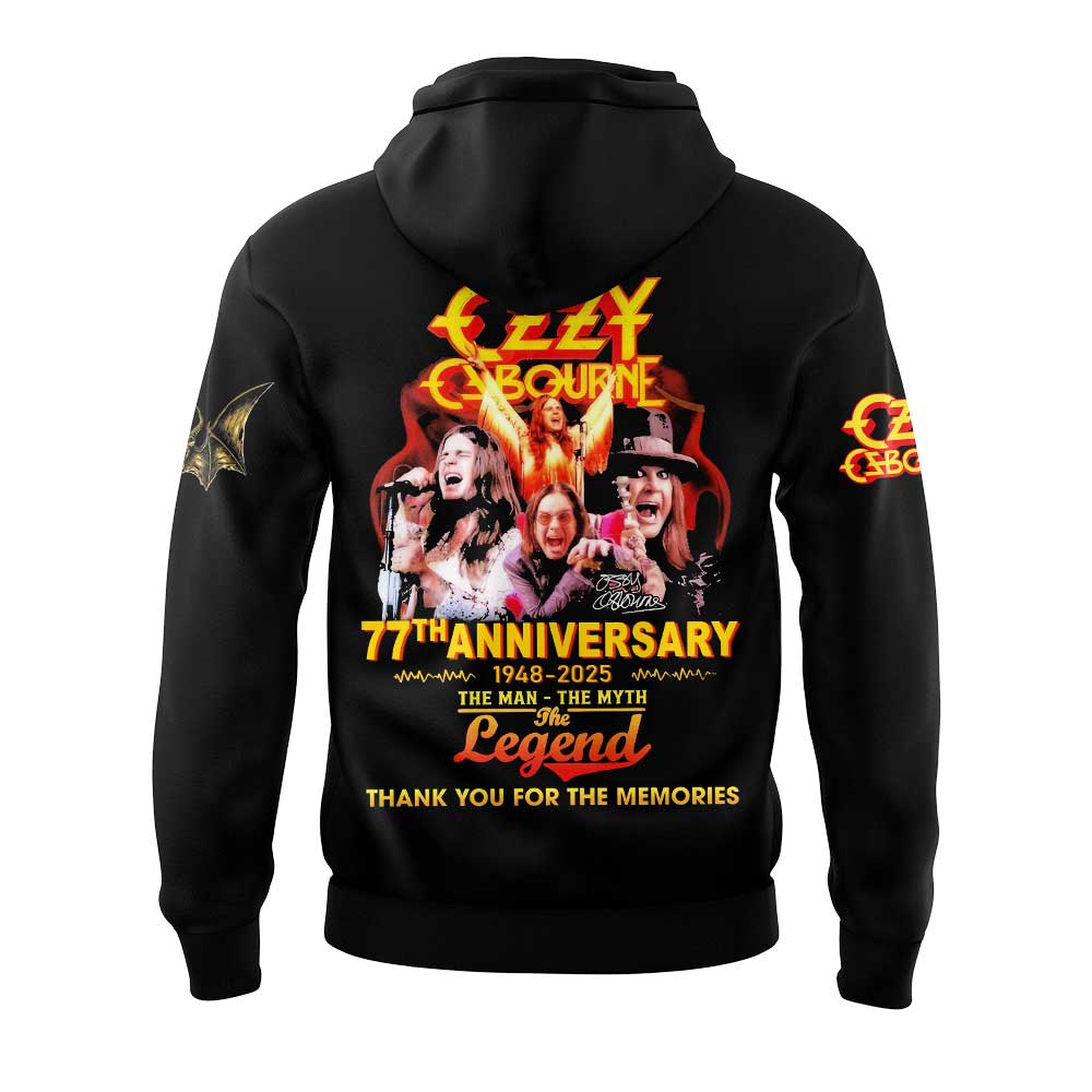 Limited Edition “Thank You For The Memories” Ozzy Osbourne Collection Hoodie