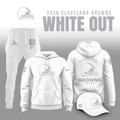 Cleveland Browns Winter White Out Combo Hoodie