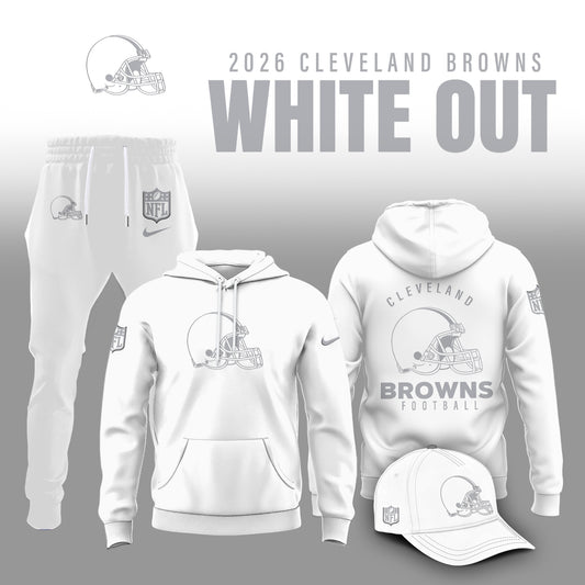 Cleveland Browns Winter White Out Combo Hoodie