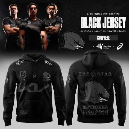 Limited Brisbane Broncos Our 2025 Black Uniform Hoodie