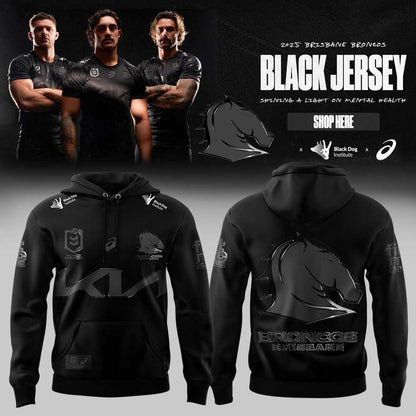 Limited Brisbane Broncos Our 2025 Black Uniform Hoodie