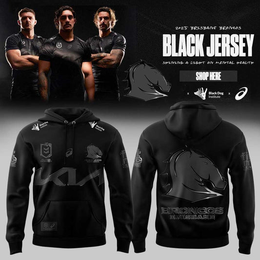 Limited Brisbane Broncos Our 2025 Black Uniform Hoodie