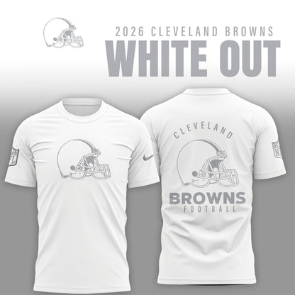 Cleveland Browns 2025 Winter White Out Combo TShirt