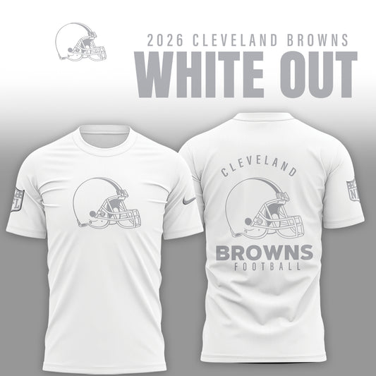 Cleveland Browns 2025 Winter White Out Combo TShirt