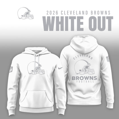 Cleveland Browns Winter White Out Combo Hoodie