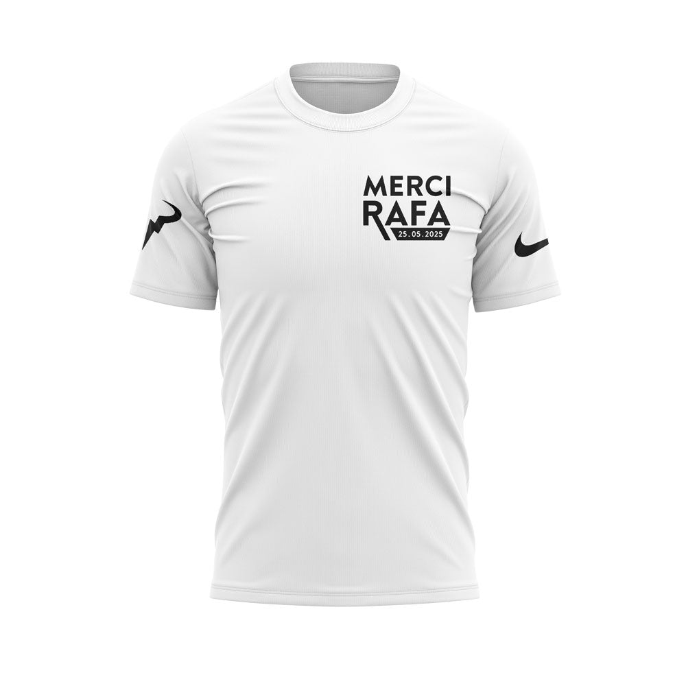 Merci Rafaâ€™ shirts at Rafael Nadal Roland Garros Tribute Black T-shirt