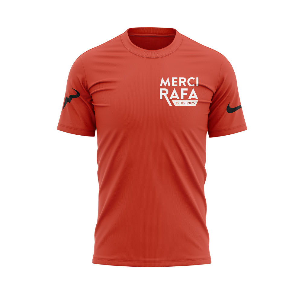 Merci Rafaâ€™ shirts at Rafael Nadal Roland Garros Tribute Black T-shirt