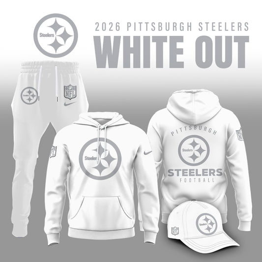 Pittsburgh Steelers 2025 Winter White Out Combo Hoodie