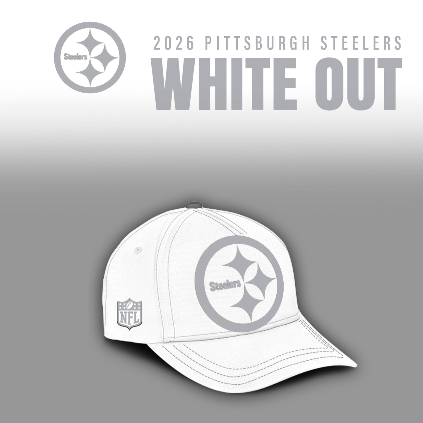 Pittsburgh Steelers 2025 Winter White Out Combo TShirt
