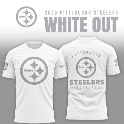 Pittsburgh Steelers 2025 Winter White Out Combo TShirt
