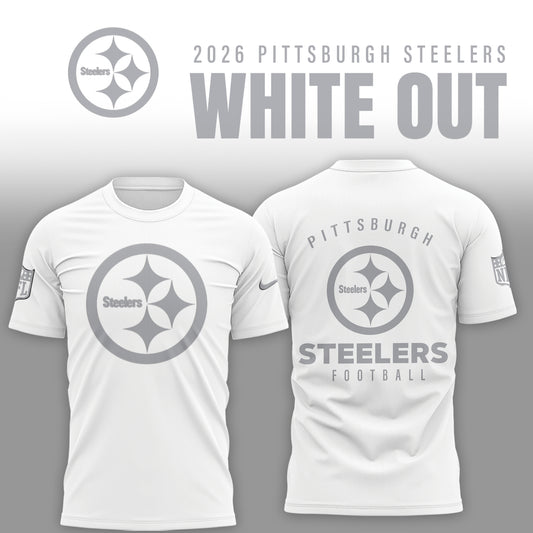 Pittsburgh Steelers 2025 Winter White Out Combo TShirt