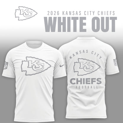 Kansas City Chiefs 2025 Winter White Out Combo TShirt
