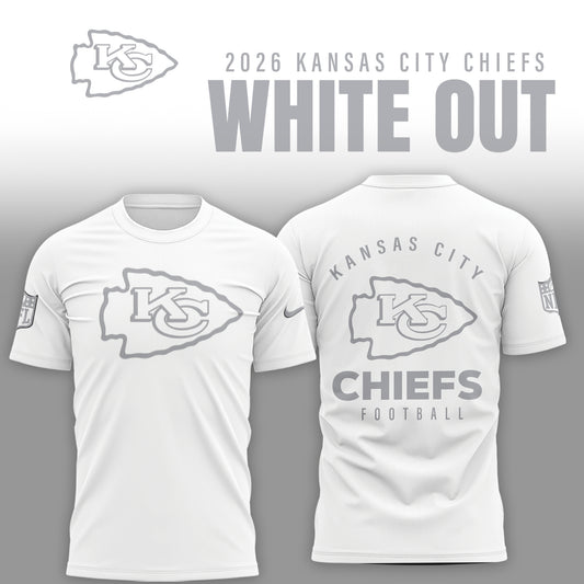 Kansas City Chiefs 2025 Winter White Out Combo TShirt