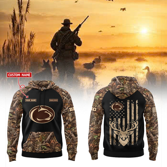 Limited Edition Penn State Football Camo Hunting Hoodie Custom Name 2024