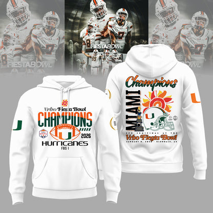 Miami Hurricanes College Football Playoff 2025 Fiesta Bowl Champions Combo Hoodie