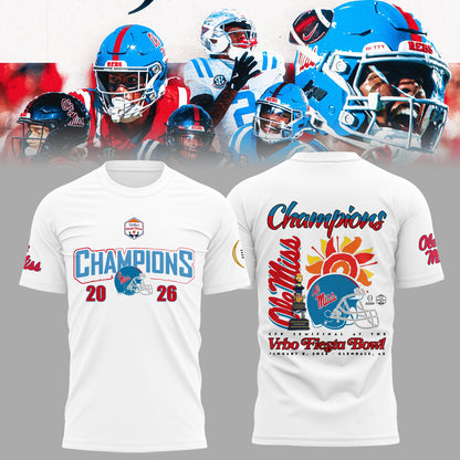 Ole Miss Rebels Special Fiesta Bowl Champions Limited Edition Combo T.shirt