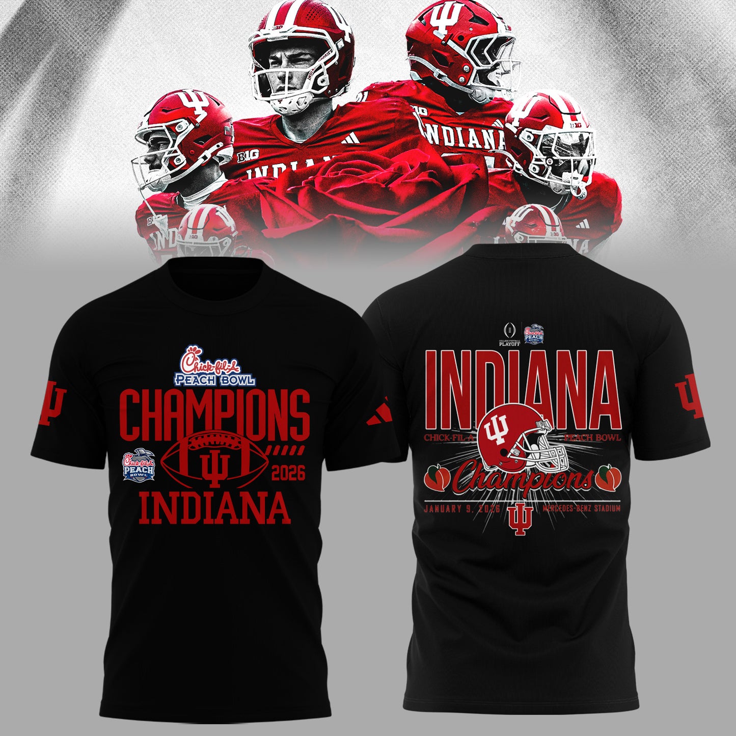 Indiana Hoosiers Football Champions Peach Bowl 2025/26 T-Shirt