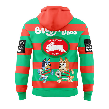 Limited Edition South Sydney Rabbitohs x Bluey and Bingo Hoodie