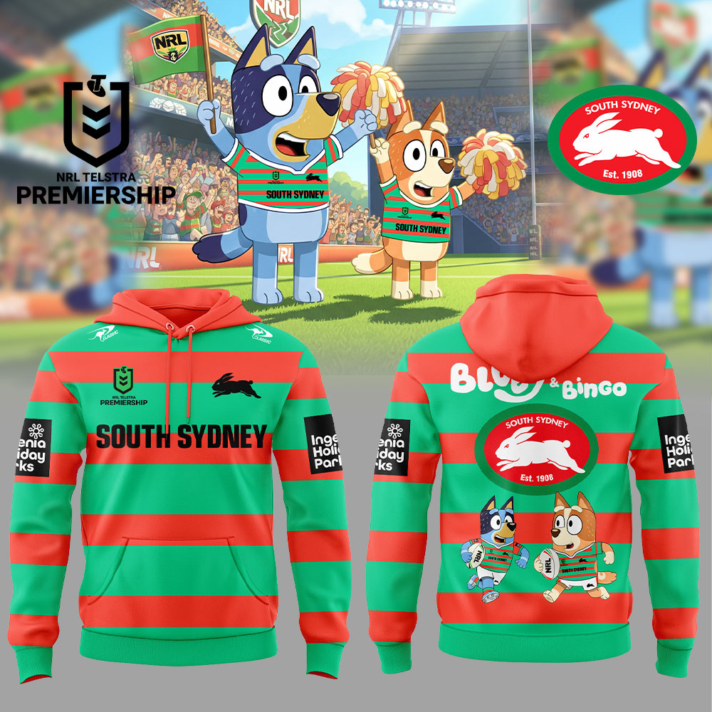 Limited Edition South Sydney Rabbitohs x Bluey and Bingo Hoodie