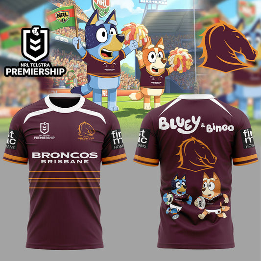 Limited Edition Brisbane Broncos x Bluey and Bingo T-Shirt