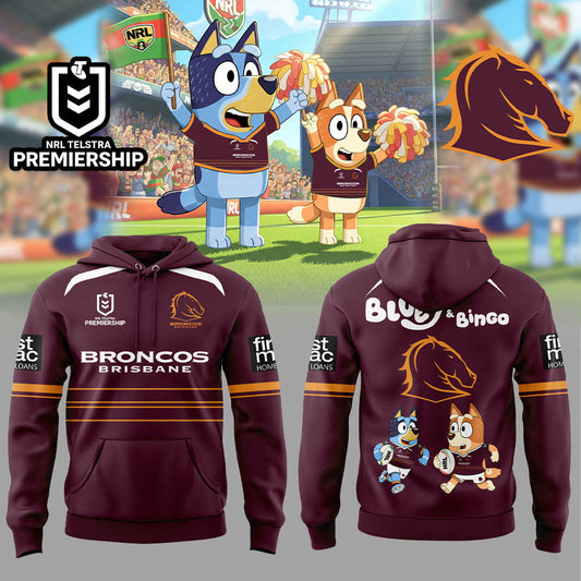 Limited Edition Brisbane Broncos Bluey and Bingo Hoodie