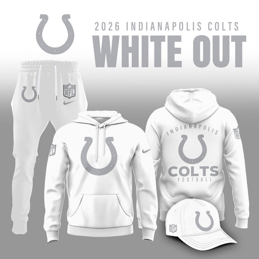 Indianapolis Colts Winter White Out Combo Hoodie
