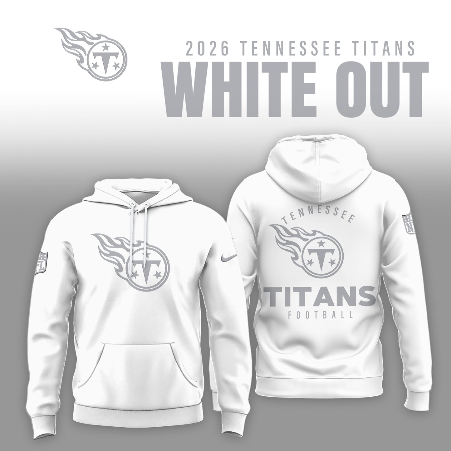 Tennessee Titans 2025 Winter White Out Combo Hoodie