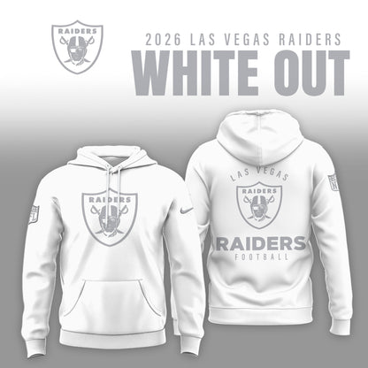 Las Vegas Raiders 2025 Winter White Out Combo Hoodie