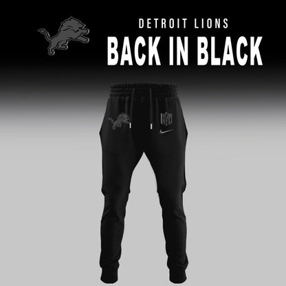 Detroit Lions Back In Black Half Zip Hoodie