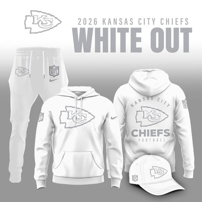 Kansas City Chiefs 2025 Winter White Out Combo Hoodie