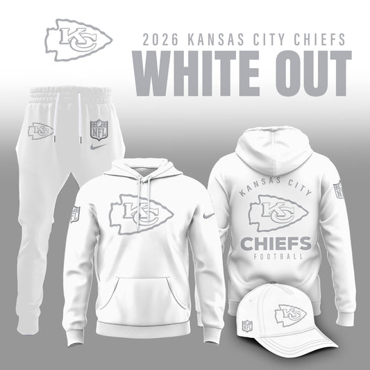 Kansas City Chiefs 2025 Winter White Out Combo Hoodie