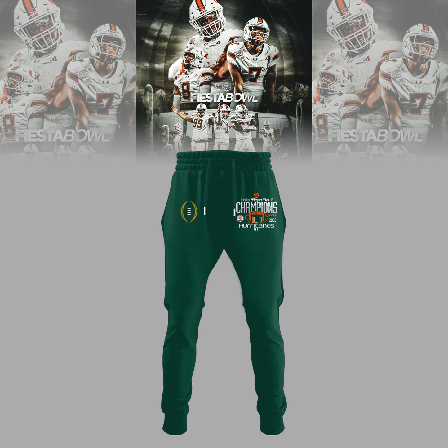 Miami Hurricanes College Football Playoff 2025 Fiesta Bowl Champions Combo Hoodie